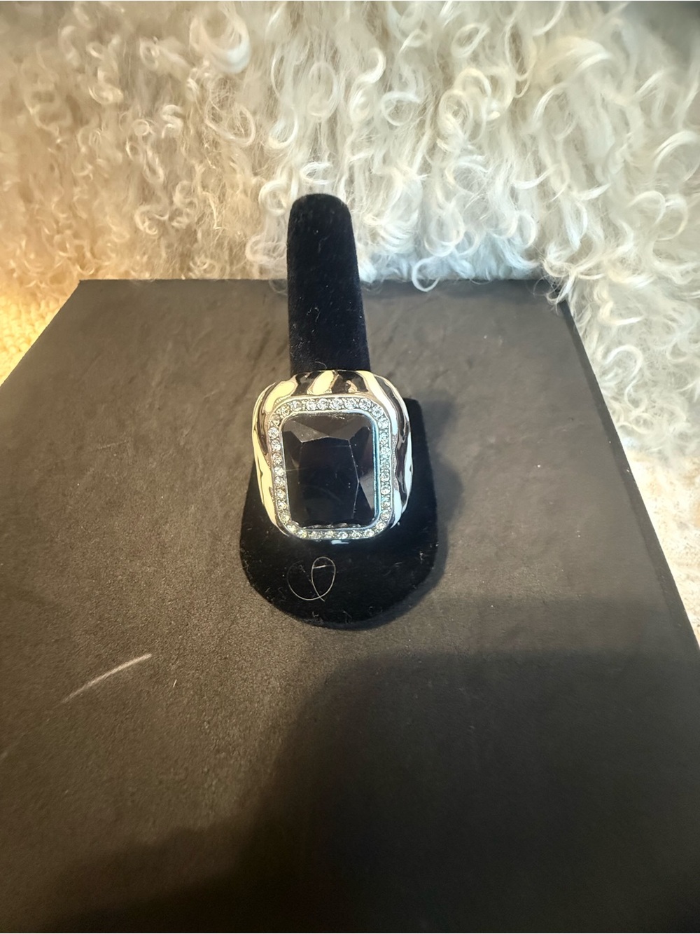 Charming Charlie Black and Gold Statement Ring